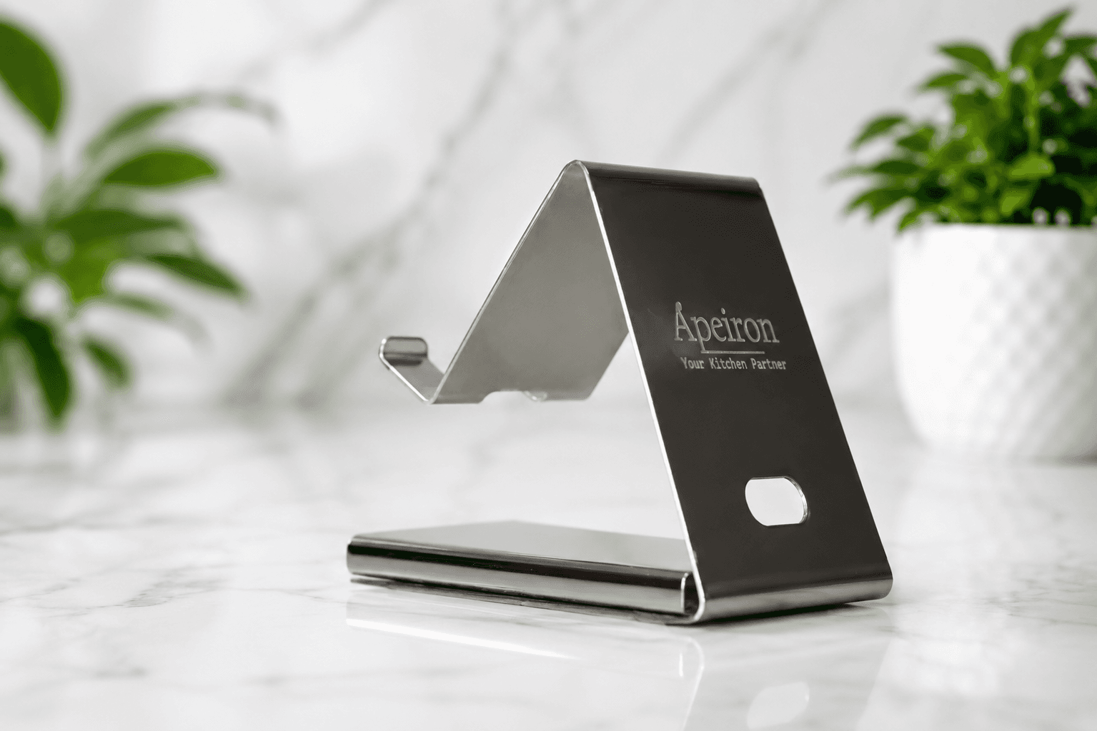 Stainless Steel Silver Colour Mobile Holder With Card Holder